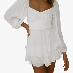 Elegant White Layered Romper